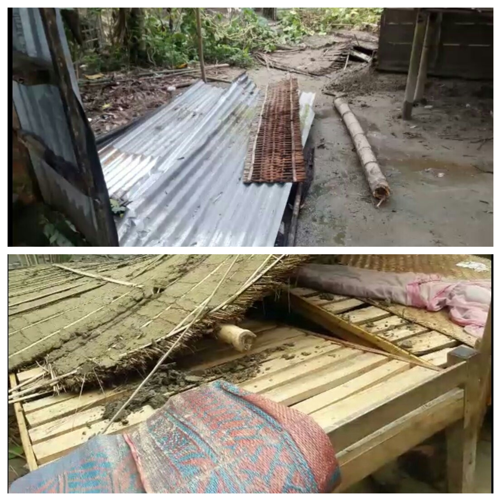 তামুলপুৰত প্ৰৱল ধুমুহাত গৃহহাৰা ৫ পৰিয়াল 