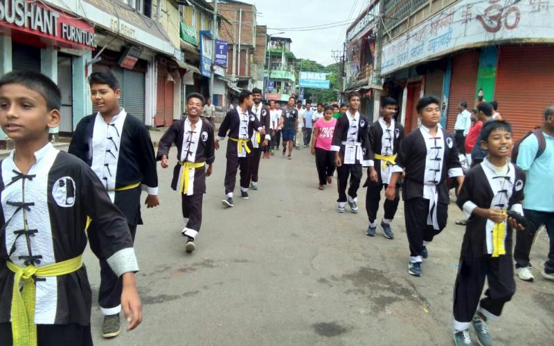 স্বাধীনতা দিৱস উপলক্ষে গোলাঘাটত সমূহীয়া দৌৰ