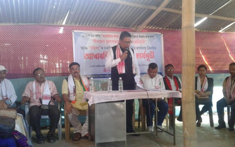 সোণাৰিত বীৰাঙ্গনা মূলাগাভৰুৰ পূৰ্ণাৱয়ব প্ৰতিমূৰ্তিৰ আধাৰশিলা স্থাপন