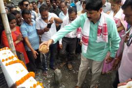 বৰঘুলি পথৰ আধাৰশিলা স্থাপন মন্ত্ৰী ভৱেশ কলিতাৰ