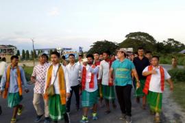ওদালগুৰিত এবছুৰ শান্তি পদযাত্ৰা