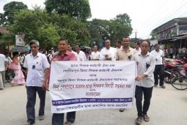 গহপুৰত বিনা বেতনেৰে অৱসৰপ্ৰাপ্ত শিক্ষকক সম্বৰ্ধনা