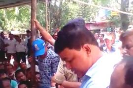 দীঘলীপুখুৰীপাৰত চূণচালি গ্ৰাণ্টৰ ৰাইজৰ গণ অৱস্থান